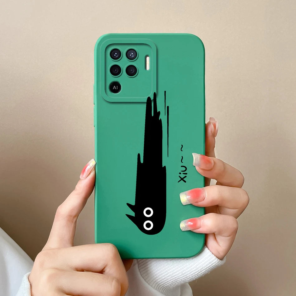 Cover in Silicone Liquido per OPPO Reno 5 / 5F / 5 Lite / 5Z / 5K – Design Carino, Protezione Totale