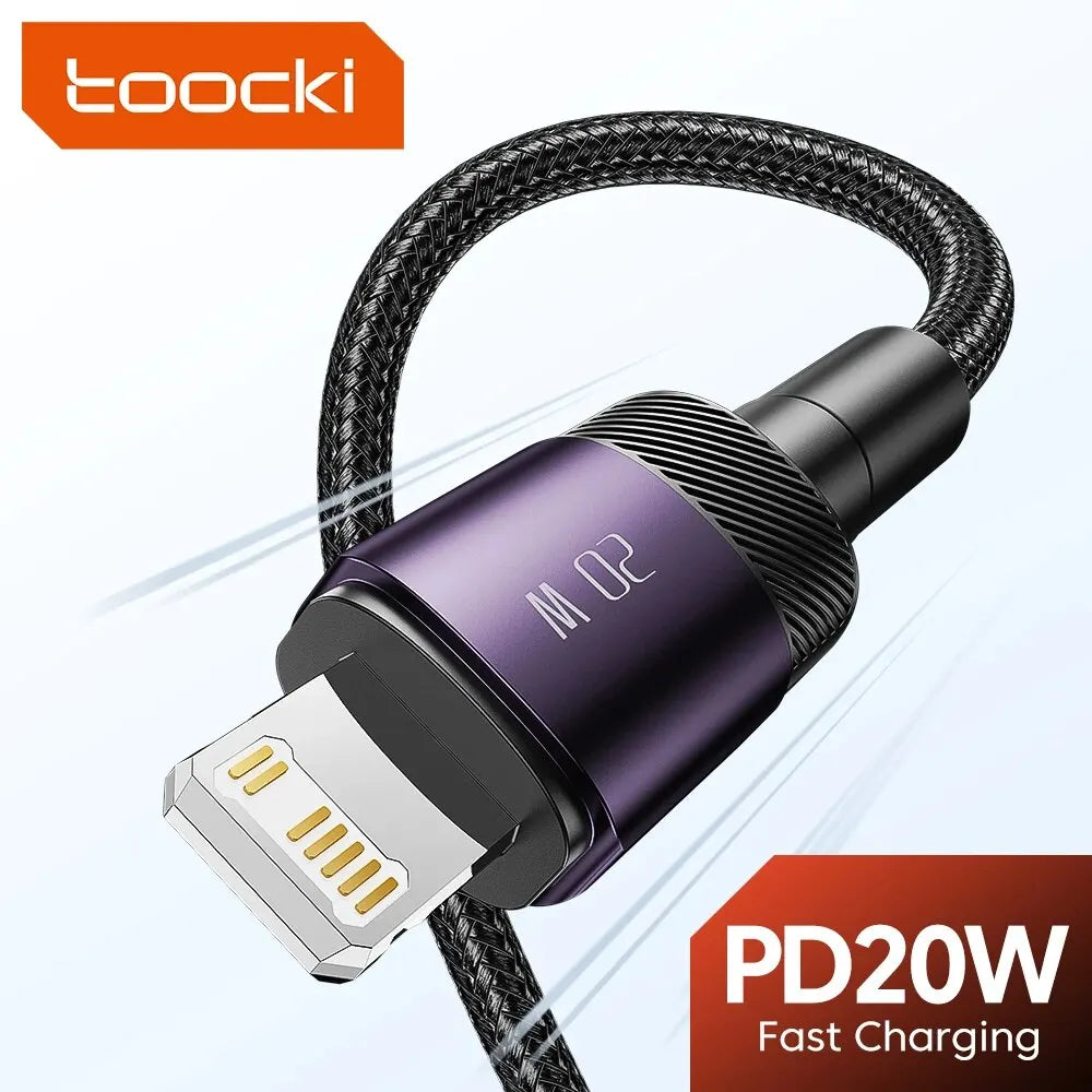 Cavo Toocki USB-C a Lightning PD 20W per iPhone 15 14 13 12 11 Pro XS 8 – Ricarica Rapida e Trasferimento Dati