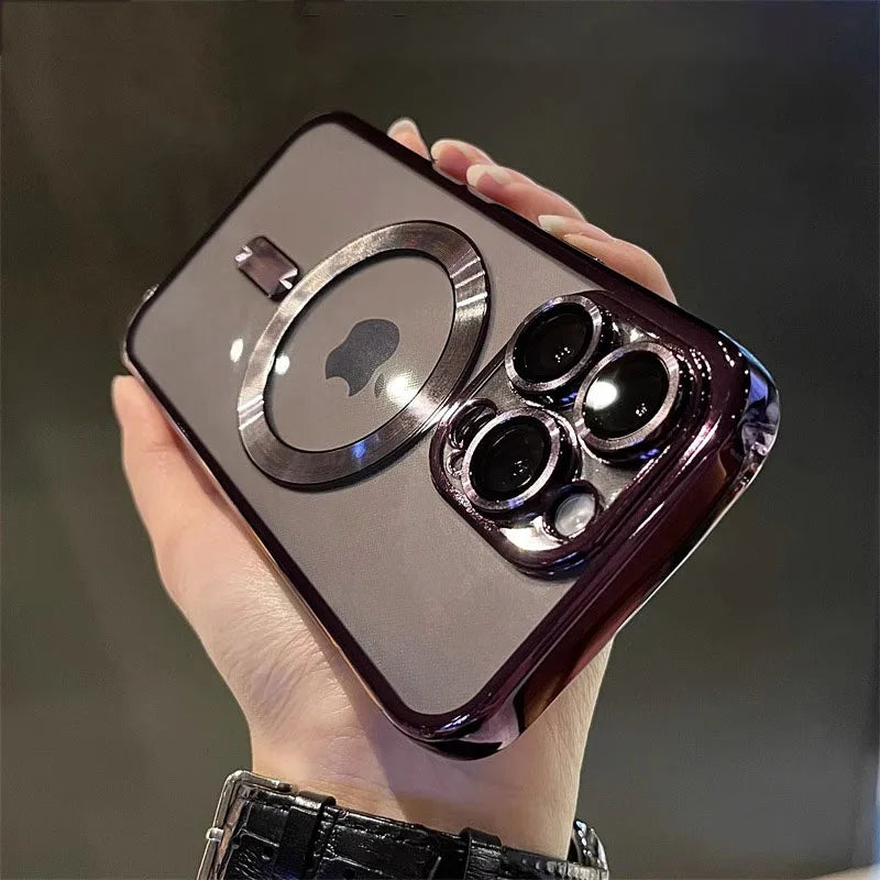 Cover Magnetica Luxury Trasparente compatibile MagSafe – iPhone 11 / 12 / 13 / 14 / 15 / 16 / 17 Pro Max Plus Air
