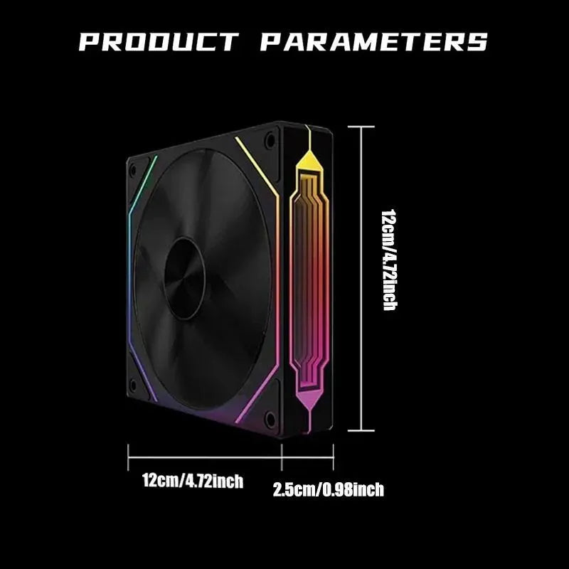 Ventola PC ARGB 120mm Silenziosa – PRISM 4 RS | 4 Pin PWM 800-1600 RPM | Gaming Desktop
