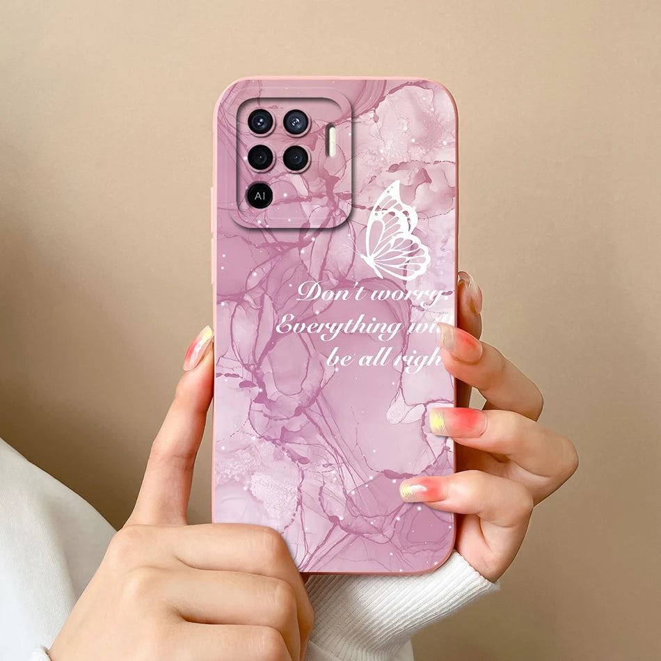Cover in Silicone Liquido per OPPO Reno 5 / 5F / 5 Lite / 5Z / 5K – Design Carino, Protezione Totale