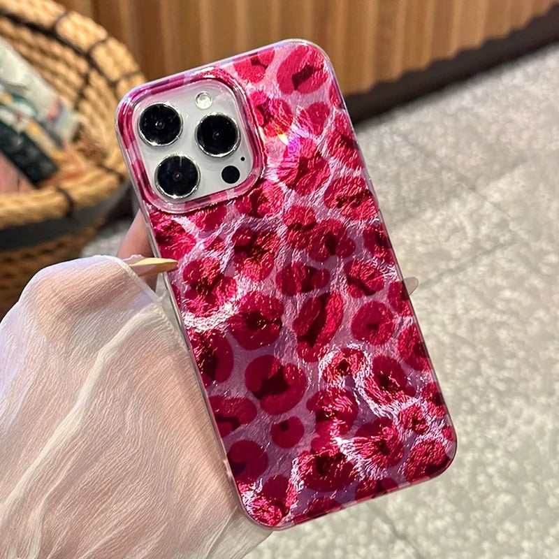 Cover iPhone Stampa Leopardo Rosa – Silicone Traforato Vortex | iPhone 7-17 Pro Max