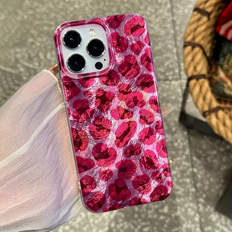 Cover iPhone Stampa Leopardo Rosa – Silicone Traforato Vortex | iPhone 7-17 Pro Max