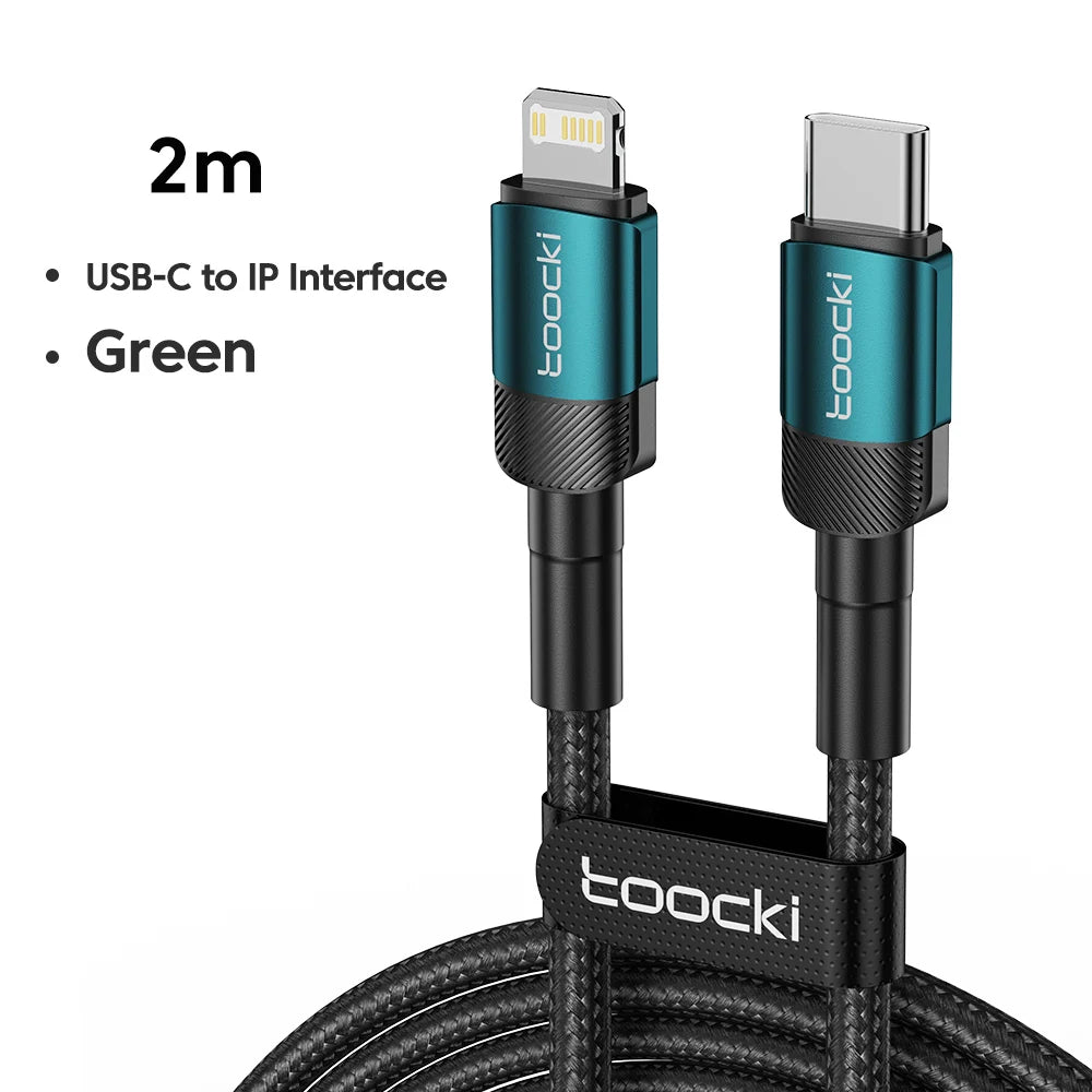 Cavo Toocki USB-C a Lightning PD 20W per iPhone 15 14 13 12 11 Pro XS 8 – Ricarica Rapida e Trasferimento Dati