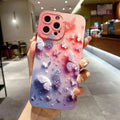 Cover Antiurto Farfalle e Fiori per iPhone 11 12 13 14 15 16 17 Air Pro Max 16E XR XS X 7 8 Plus SE2 – Opaca