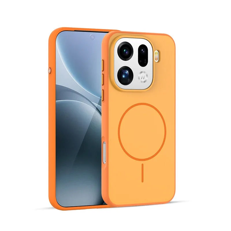 Cover Magnetica Bicolore Opaca per OPPO Find X9 e X9 Pro – PC + TPU con Tasto in Metallo