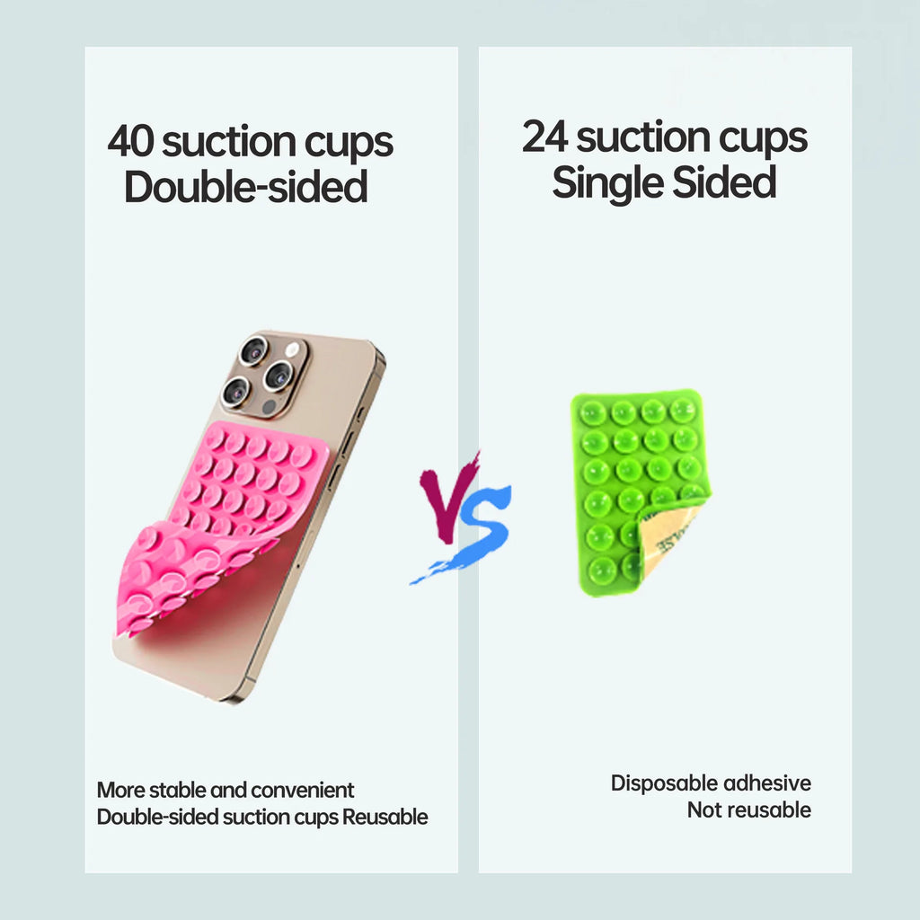 Supporto Adesivo in Silicone a Ventosa per Smartphone – Selfie, Video e Parete | 1 o 3 Pezzi