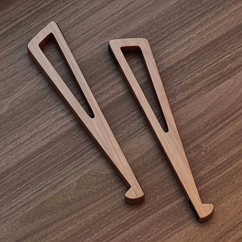 Supporto Laptop Pieghevole in Legno – Angolo Regolabile 12° | Design Triangolare | Set da 2 Pezzi
