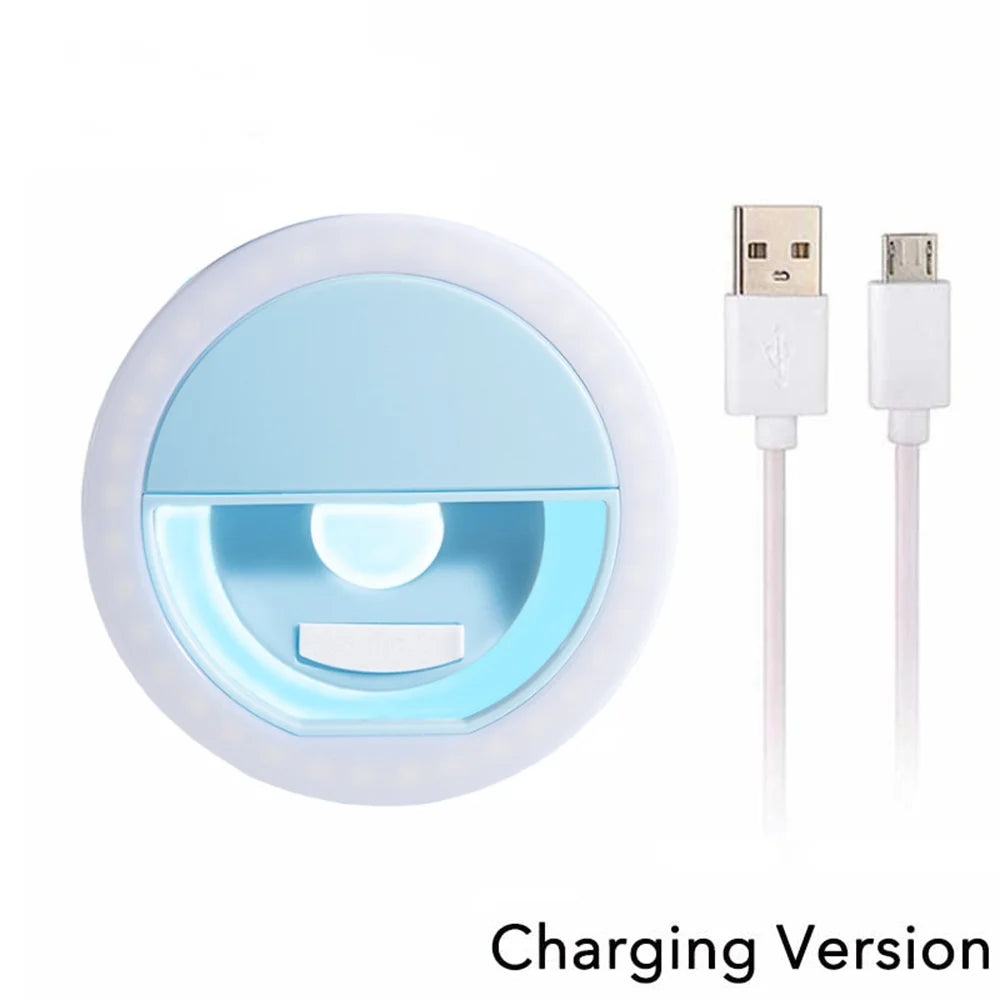 Anello LED Selfie con Ricarica USB – Luce Fill Light per Foto, Video e Live Streaming – Compatibile con tutti gli Smartphone