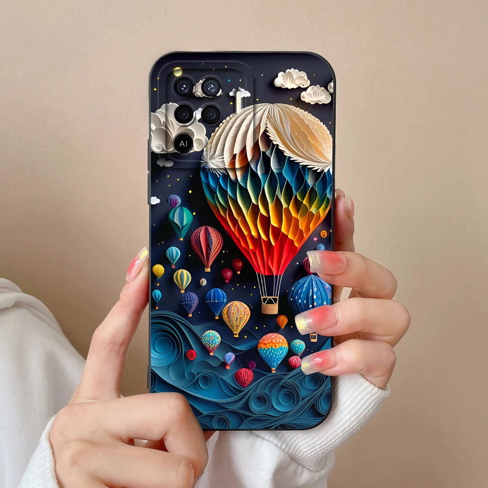 Cover in Silicone Liquido per OPPO Reno 5 / 5F / 5 Lite / 5Z / 5K – Design Carino, Protezione Totale
