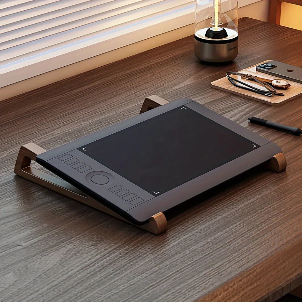 Supporto Laptop Pieghevole in Legno – Angolo Regolabile 12° | Design Triangolare | Set da 2 Pezzi