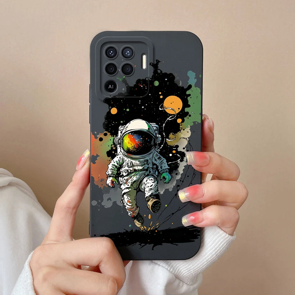 Cover in Silicone Liquido per OPPO Reno 5 / 5F / 5 Lite / 5Z / 5K – Design Carino, Protezione Totale