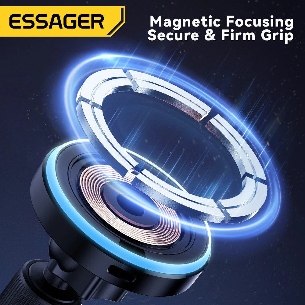 Supporto Auto Magnetico MagSafe 15W con Carica Wireless – Per iPhone 17 16 15 14 | Luce LED