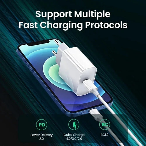 Caricatore USB-C PD 35W Ricarica Rapida per iPhone 15 14 13 12 11 Pro Max – Kit 2in1 con Cavo